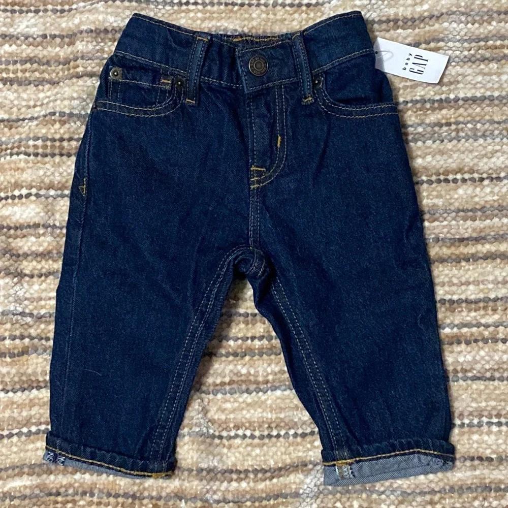 Baby Gap Baby Boy Dark Wash Denim Insulated Blue Jeans 12-18 Months